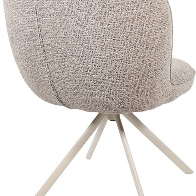 Brooz Kate eetkamerstoel set van 2 – 360° draaibaar met off-white onderstel | Present Sand