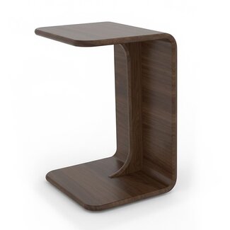 Brooz Dominica Laptoptafel – Moderne C-Vormige Bijzettafel in Walnootlook