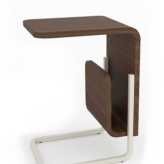 Brooz Belize Laptoptafel met Tijdschriftenhouder – Moderne Bijzettafel in Walnootlook
