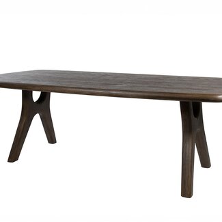 MySons Eetkamertafel 220, langwerpig met ronde hoeken, Mango Espresso Brown