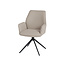 Brooz Riva Eetkamerstoel Vibe Beige 08 – Draaibare Armstoel met Zwarte Spinpoot (Set van 2)