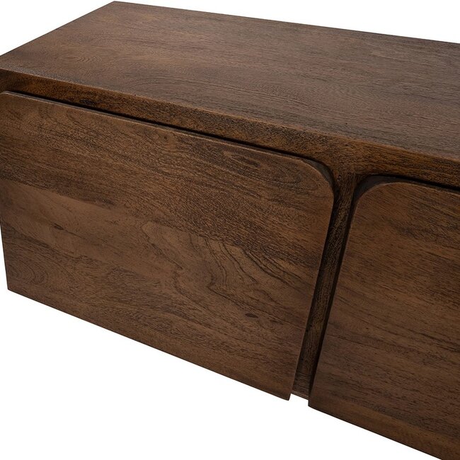 MySons TV dressoir 150 met 2 deuren en 2 lades, Mango Dark Malt