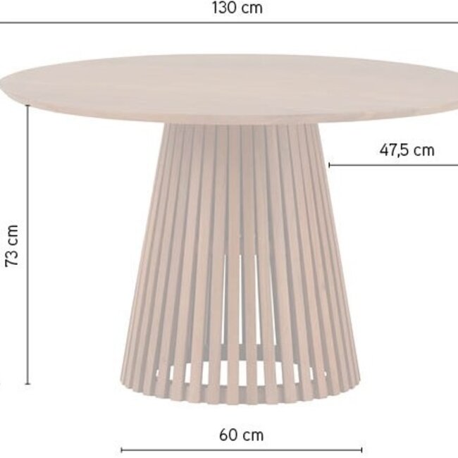 MySons Eetkamertafel Ø130, Acacia Naturale