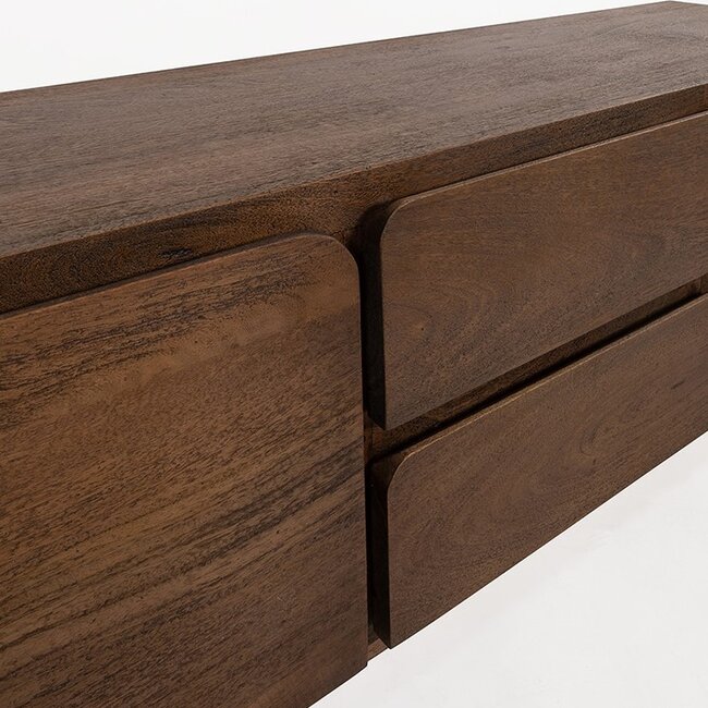 MySons TV dressoir 150 met 2 deuren en 2 lades, Mango Dark Malt