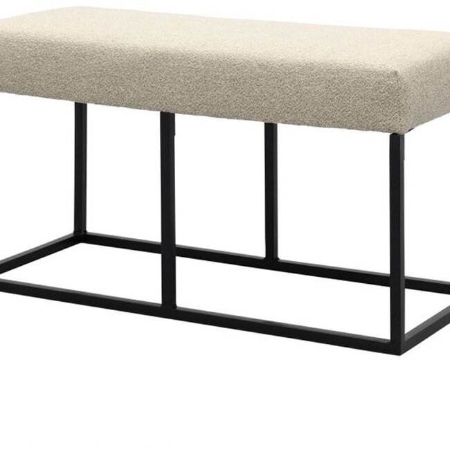 Brooz Cuadrado Hocker Rechthoek 90 cm Alpine Beige – Luxe Gestoffeerde Zitbank