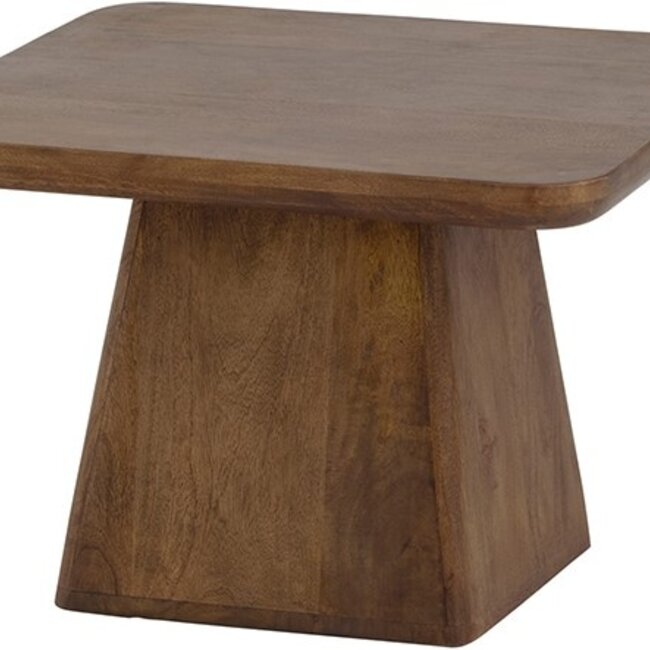 Brooz Salontafel 60 cm Mango Brown Walnut – Compacte Vierkante Design Salontafel