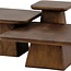 Brooz Salontafel 60 cm Mango Brown Walnut – Compacte Vierkante Design Salontafel