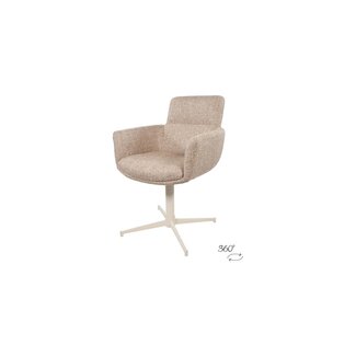 Brooz William eetkamerstoel set van 2 – Field Hazel 170 met off-white draaipoot