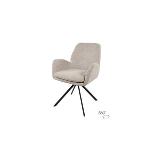 Brooz Charles armstoel – 360° draaibaar met zwarte draaipoot | Milan Nature 120