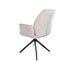 Brooz Riva Eetkamerstoel Vibe Beige 08 – Draaibare Armstoel met Zwarte Spinpoot (Set van 2)