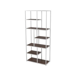 Brooz Guadeloupe Vakkenkast – Open Boekenkast met 5 Legplanken | Wit Metaal & Walnootlook
