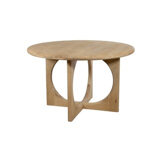 Brooz Eetkamertafel Ø130 cm Acacia Groovy Natural – Ronde Massief Acaciahouten Eettafel