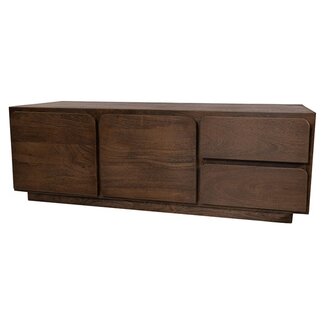 Brooz TV Dressoir 150 cm Mango Dark Malt – 2 Deuren en 2 Lades van Massief Mangohout