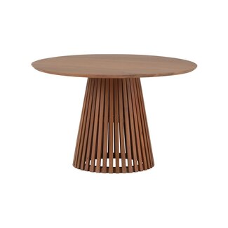 Brooz Eetkamertafel Ø130 cm Acacia Naturale – Ronde Design Eettafel met Lattenvoet