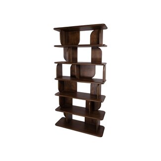 Brooz Oregano Boekenkast 90 cm – Mango Brown Walnut Open Vakkenkast van Mangohout