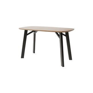 Brooz Bartafel Deens Ovaal 160 cm – Mango Smooth Natural met Zwart Onderstel