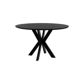Brooz Eetkamertafel Ø150 Acacia Black – Ronde Design Eettafel met Kruispoot
