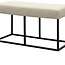 Brooz Cuadrado hocker 90 cm rechthoek – Alpine Ivory met zwart metalen onderstel