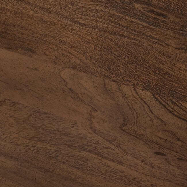 Brooz Bartafel 160 cm Deens Ovaal – Mango Dark Malt met zwart metalen onderstel