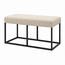 Brooz Cuadrado hocker 90 cm rechthoek – Alpine Ivory met zwart metalen onderstel