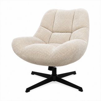 Brooz Chuck draaifauteuil 360° met Rock System – Cremona Natural 02 | Luxe relaxfauteuil
