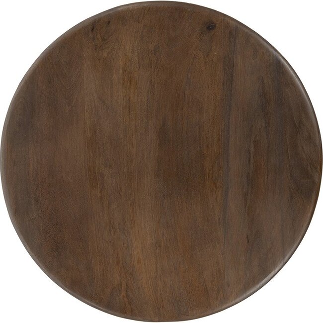 Brooz Salontafel Ø80 Mango Brown Walnut | Rond Mangohout