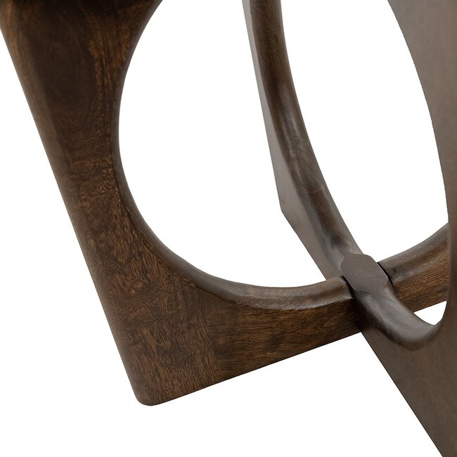 Brooz Salontafel Ø80 Mango Brown Walnut | Rond Mangohout