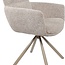 Brooz Armstoel Harry Present Sandy 121 | Taupe Draaipoot | 360° Draaibaar | Set van 2