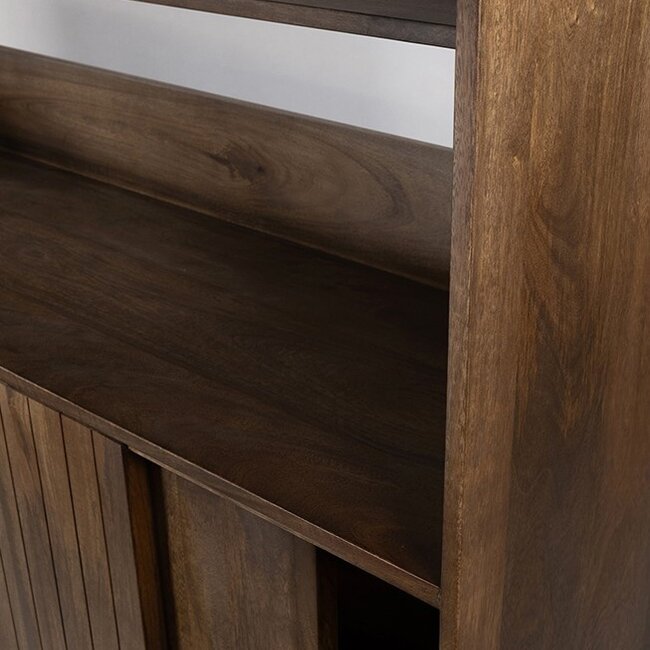 Brooz Barkast 160 Mango Brown Walnut | 2 Schuifdeuren & 3 Lades