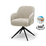 RV Design Armstoel Austin Cremona 02 Ecru | 360° Draaibaar | Zwart Onderstel