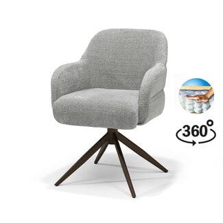 RV Design Armstoel Austin Cremona 85 Lichtgrijs | Anodic Brown Draaivoet | 360° Draaibaar