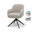 RV Design Armstoel Austin Cremona 04 Natural | Zwarte Draaivoet | 360° Draaibaar