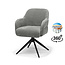RV Design Armstoel Austin Cremona 93 Donkergrijs | Zwarte Draaivoet | 360° Draaibaar