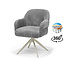 RV Design Armstoel Austin Cremona 93 Donkergrijs | Beige Draaivoet | 360° Draaibaar