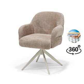 RV Design Armstoel Austin Cremona 14 Beige | Beige Draaivoet | 360° Draaibaar
