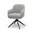 RV Design Armstoel Austin Cremona 85 Lichtgrijs | Zwarte Draaivoet | 360° Draaibaar