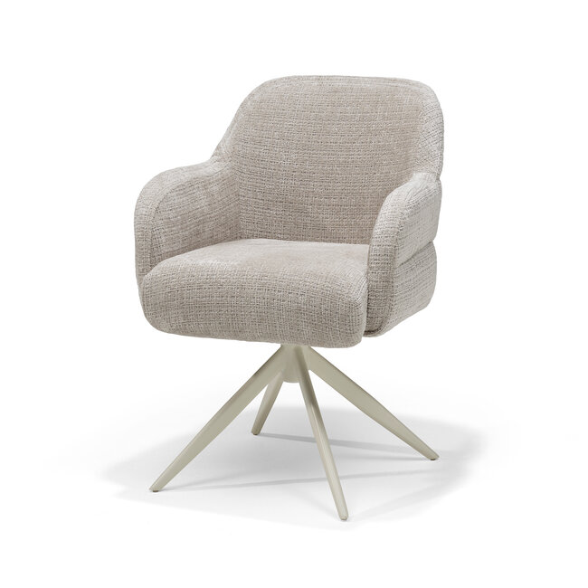 RV Design Armstoel Austin Cremona 04 Natural | Beige Draaivoet | 360° Draaibaar
