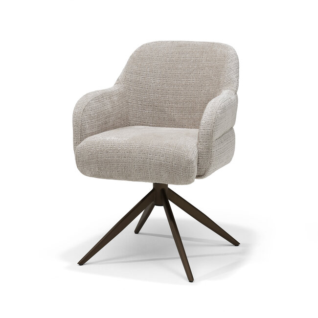 RV Design Armstoel Austin Cremona 04 Natural | Anodic Brown Draaivoet | 360° Draaibaar