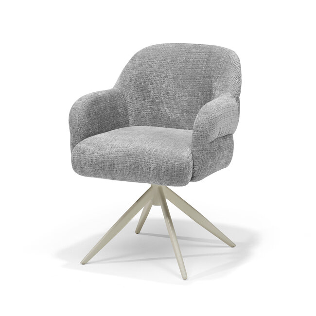 RV Design Armstoel Austin Cremona 85 Lichtgrijs | Beige Draaivoet | 360° Draaibaar