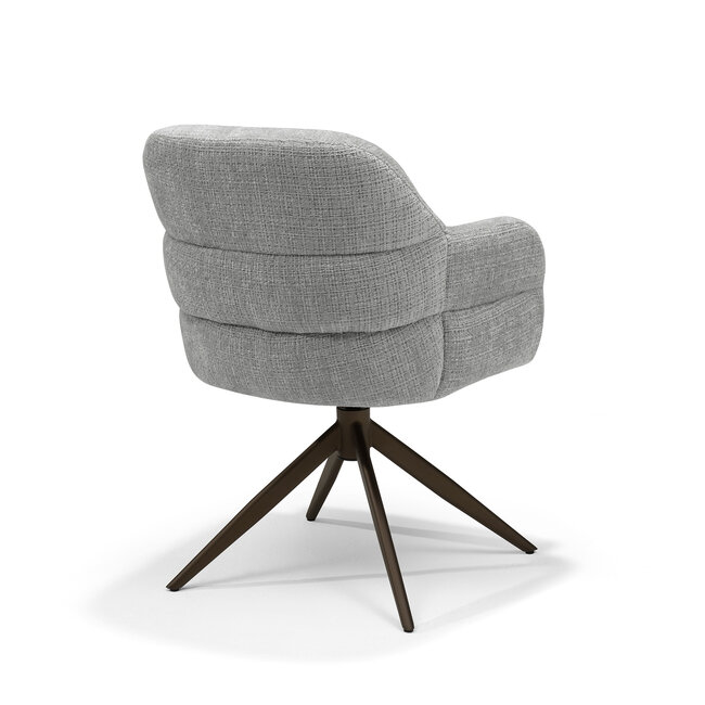 RV Design Armstoel Austin Cremona 85 Lichtgrijs | Anodic Brown Draaivoet | 360° Draaibaar