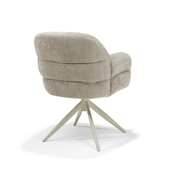 RV Design Armstoel Austin Cremona 02 Ecru | Beige Draaivoet | 360° Draaibaar