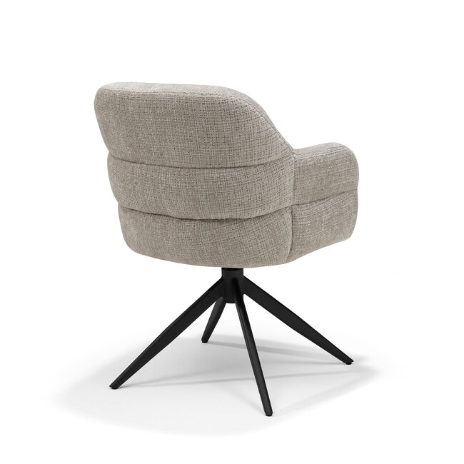 RV Design Armstoel Austin Cremona 04 Natural | Zwarte Draaivoet | 360° Draaibaar