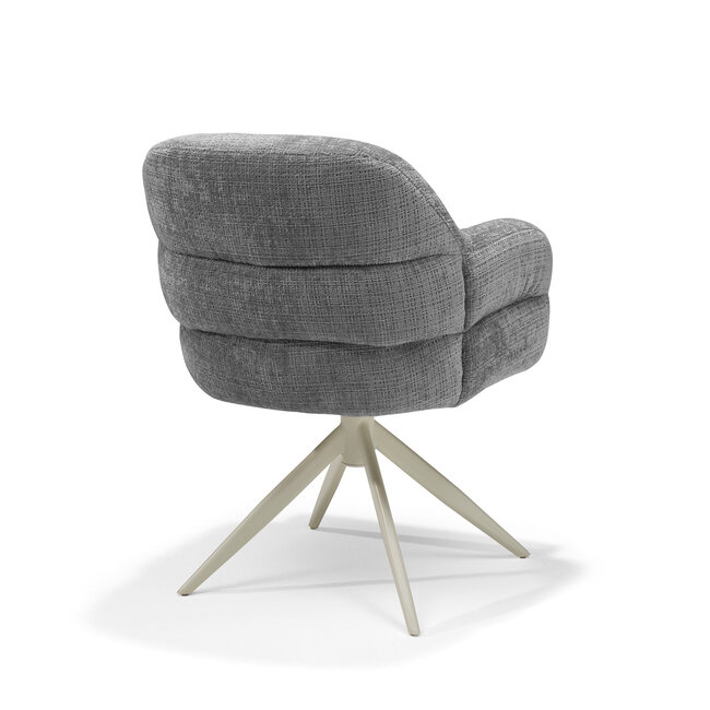 RV Design Armstoel Austin Cremona 93 Donkergrijs | Beige Draaivoet | 360° Draaibaar