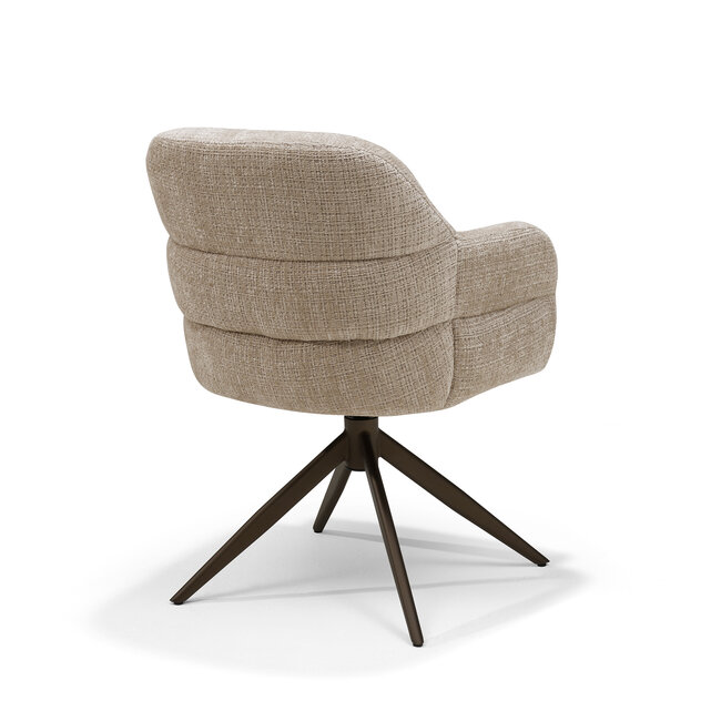 RV Design Armstoel Austin Cremona 14 Beige | Anodic Brown Draaivoet | 360° Draaibaar