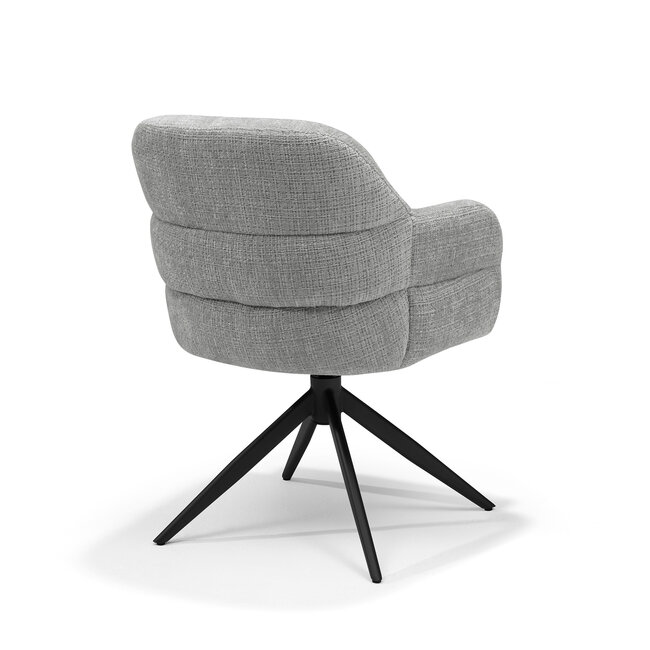 RV Design Armstoel Austin Cremona 85 Lichtgrijs | Zwarte Draaivoet | 360° Draaibaar