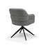 RV Design Armstoel Austin Cremona 93 Donkergrijs | Zwarte Draaivoet | 360° Draaibaar