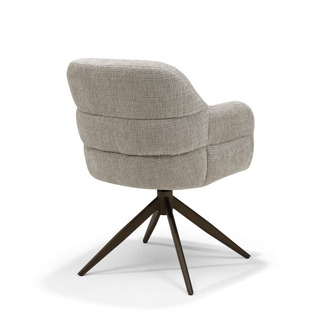 RV Design Armstoel Austin Cremona 04 Natural | Anodic Brown Draaivoet | 360° Draaibaar
