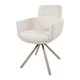 Brooz Armstoel Harry Present Champagne 120 | Taupe Draaipoot | 360° Draaibaar | Set van 2