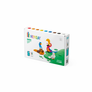 Hey Clay  birds  fazant, papegaai en duif set 6 cans