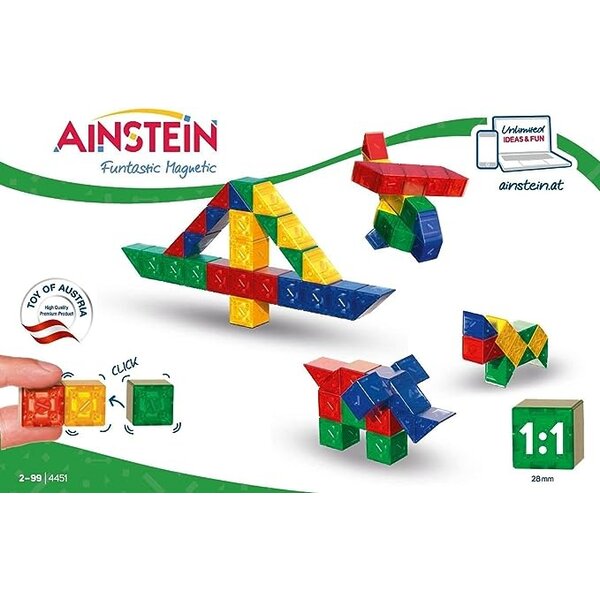 Ainstein Ainstein transparante magnetische bouwstenen 28 stuks